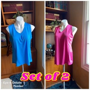 SET OF 2 C9 CHAMPION L WORKOUT TANK TOPS PINK BLUE